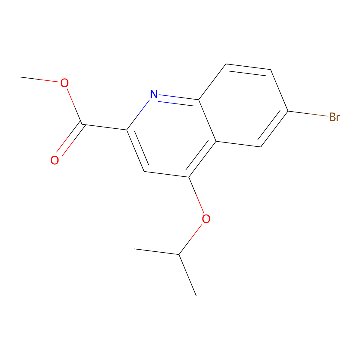 Methyl 6-bromo-4-isopropoxyquinoline-2-carboxylate molecular structure, CAS 1276656-47-3