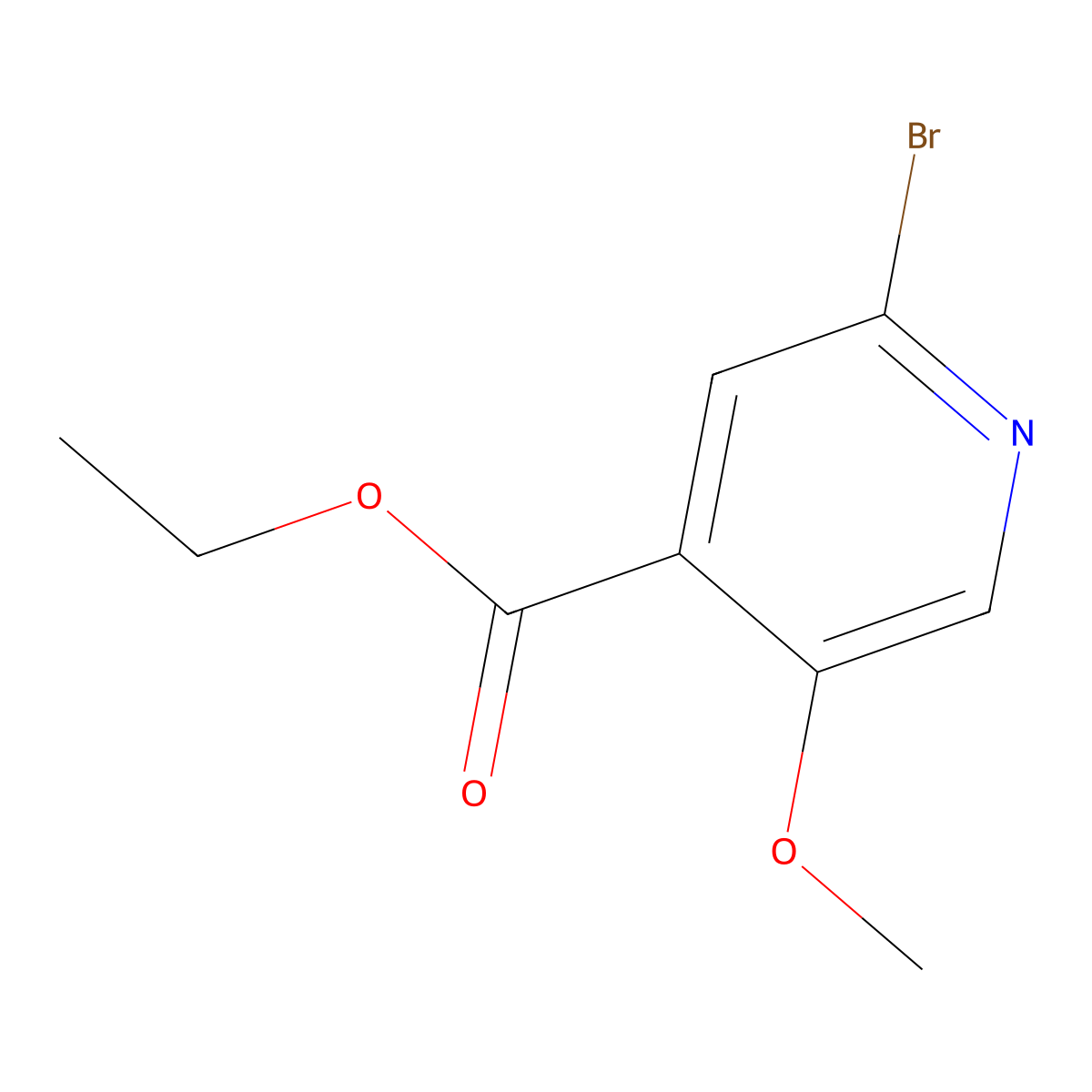 Ethyl 2-bromo-5-methoxyisonicotinate molecular structure, CAS 1276657-05-6