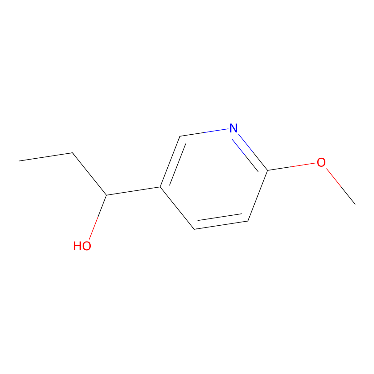 1-(6-Methoxypyridin-3-yl)propan-1-ol molecular structure, CAS 1276665-31-6