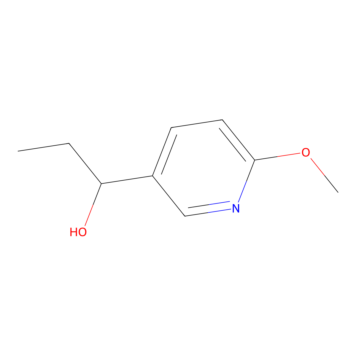 1-(6-Methoxypyridin-3-yl)propan-1-ol molecular structure, CAS 1276665-31-6