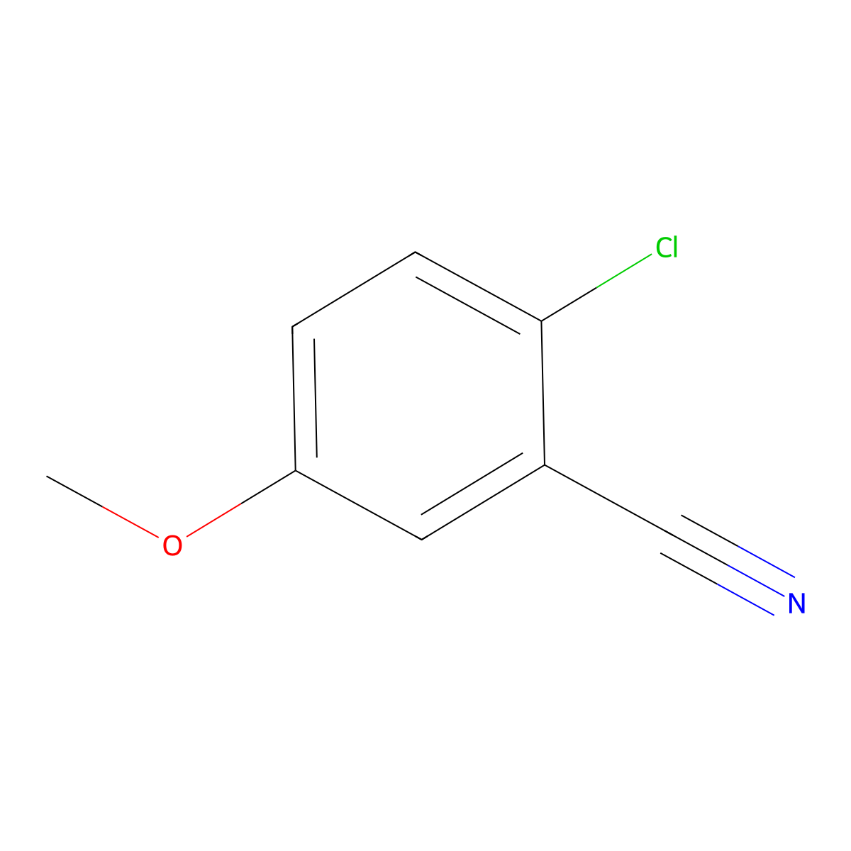2-Chloro-5-methoxybenzonitrile molecular structure, CAS 127667-00-9
