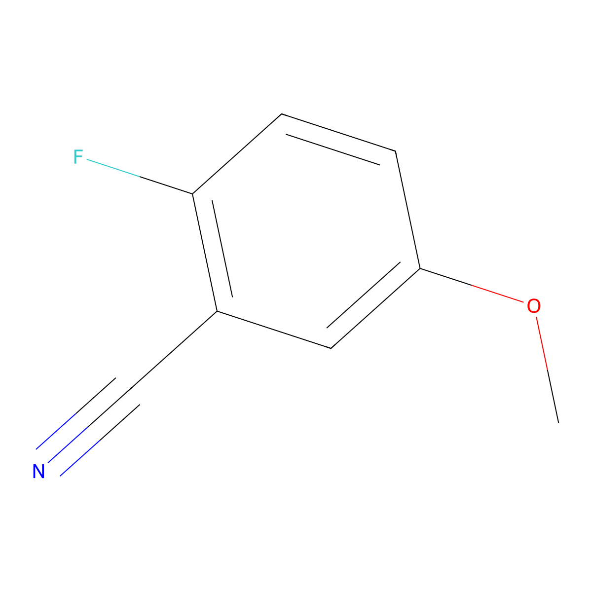 2-Fluoro-5-methoxybenzonitrile molecular structure, CAS 127667-01-0