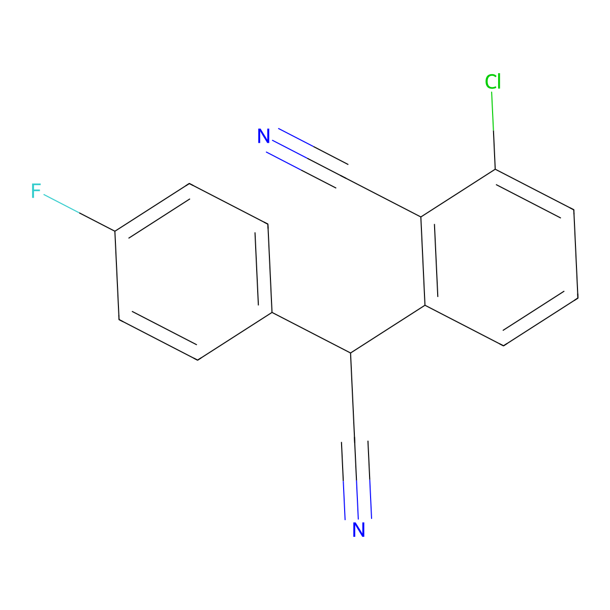 2-Chloro-6-[cyano(4-fluorophenyl)methyl]benzenecarbonitrile molecular structure, CAS 127667-12-3