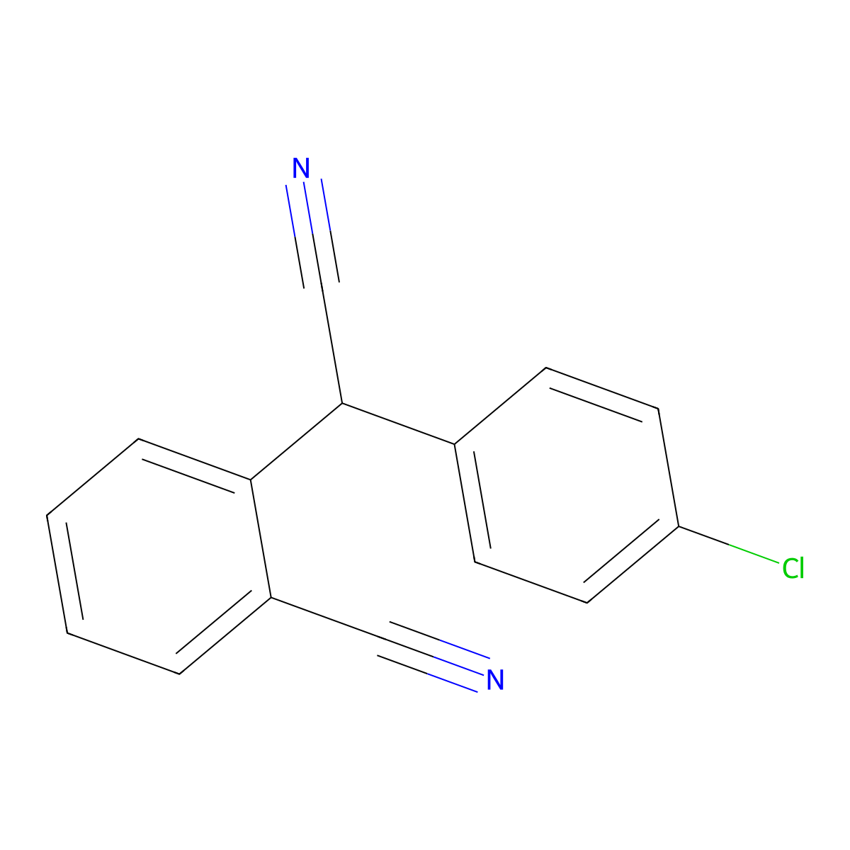 2-[(4-Chlorophenyl)(cyano)methyl]benzenecarbonitrile molecular structure, CAS 127667-18-9