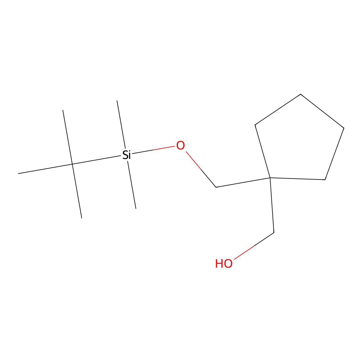 (1-(((tert-Butyldimethylsilyl)oxy)methyl)cyclopentyl)methanol molecular structure, CAS 1276693-12-9