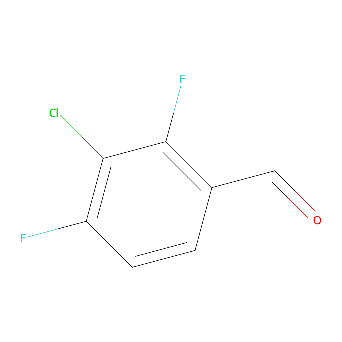 3-Chloro-2,4-difluorobenzaldehyde molecular structure, CAS 127675-46-1