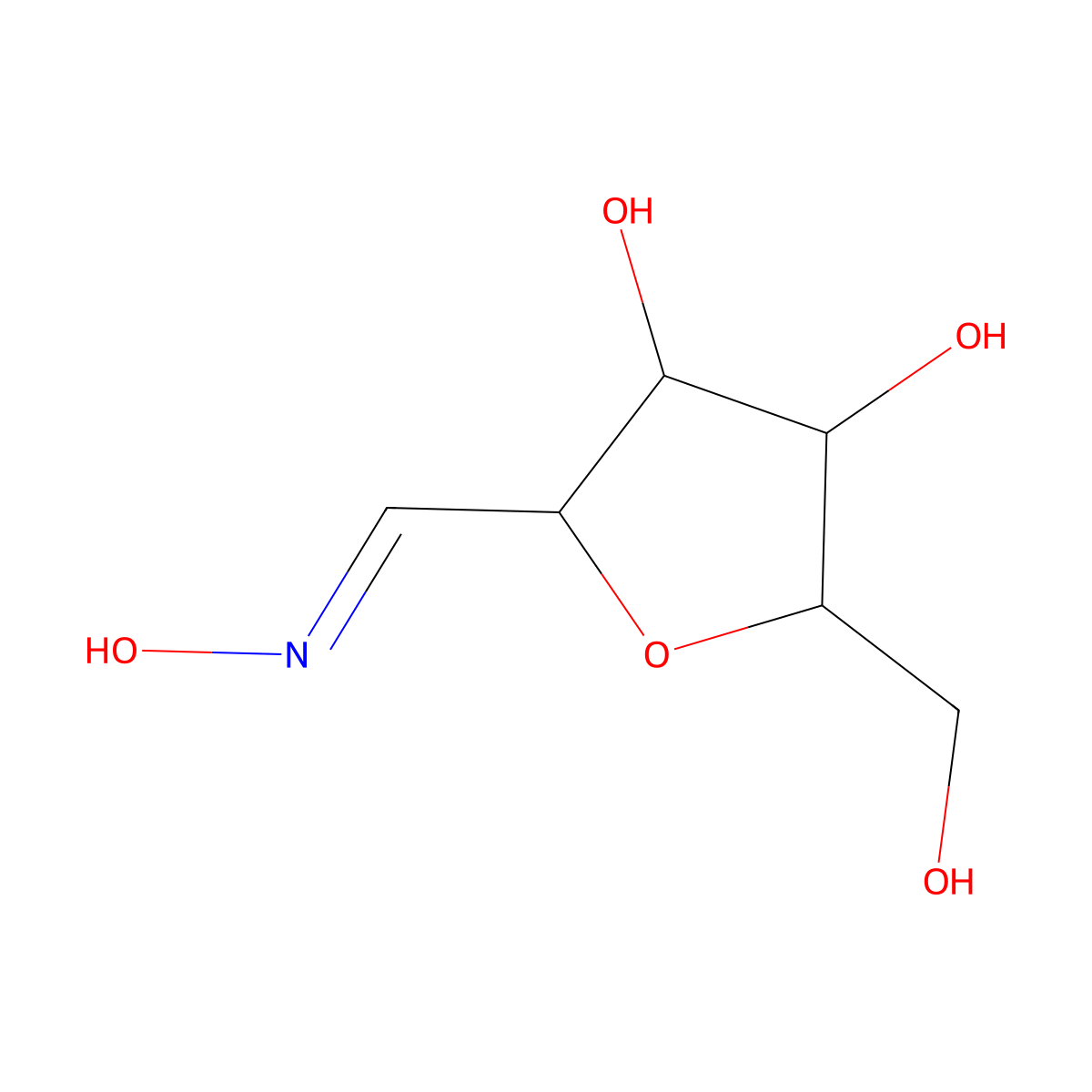 2,5-Anhydro-D-mannofuranose oxime molecular structure, CAS 127676-61-3