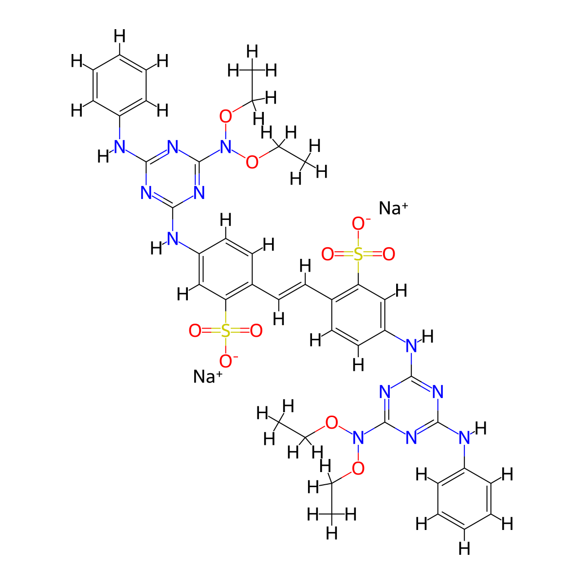 Blankophor BA molecular structure, CAS 12768-92-2