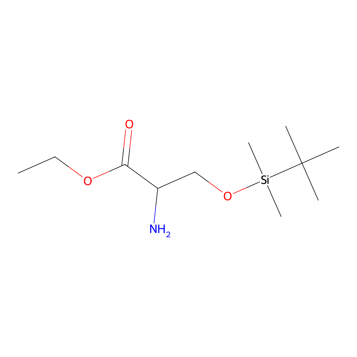 Ethyl (2S)-2-amino-3-[(tert-butyldimethylsilyl)oxy]propanoate molecular structure, CAS 127680-32-4