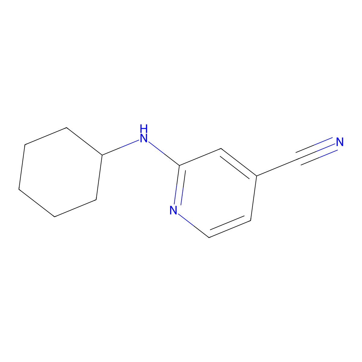 2-(Cyclohexylamino)isonicotinonitrile molecular structure, CAS 127680-82-4