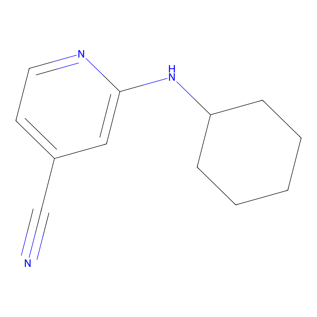 2-(Cyclohexylamino)isonicotinonitrile molecular structure, CAS 127680-82-4