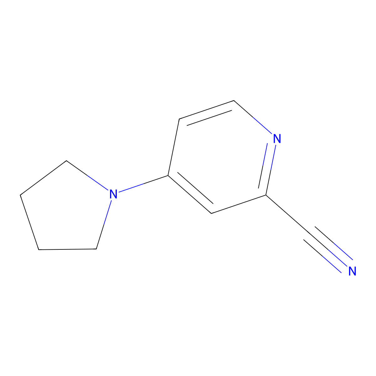 4-(Pyrrolidin-1-yl)pyridine-2-carbonitrile molecular structure, CAS 127680-86-8