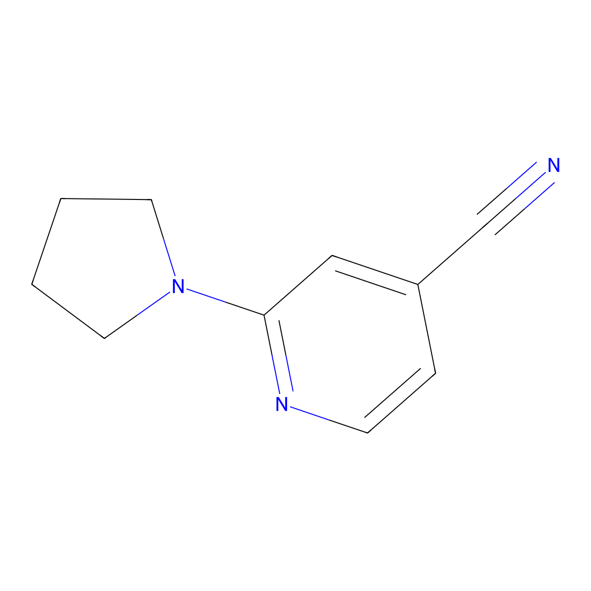2-(Pyrrolidin-1-yl)isonicotinonitrile molecular structure, CAS 127680-87-9