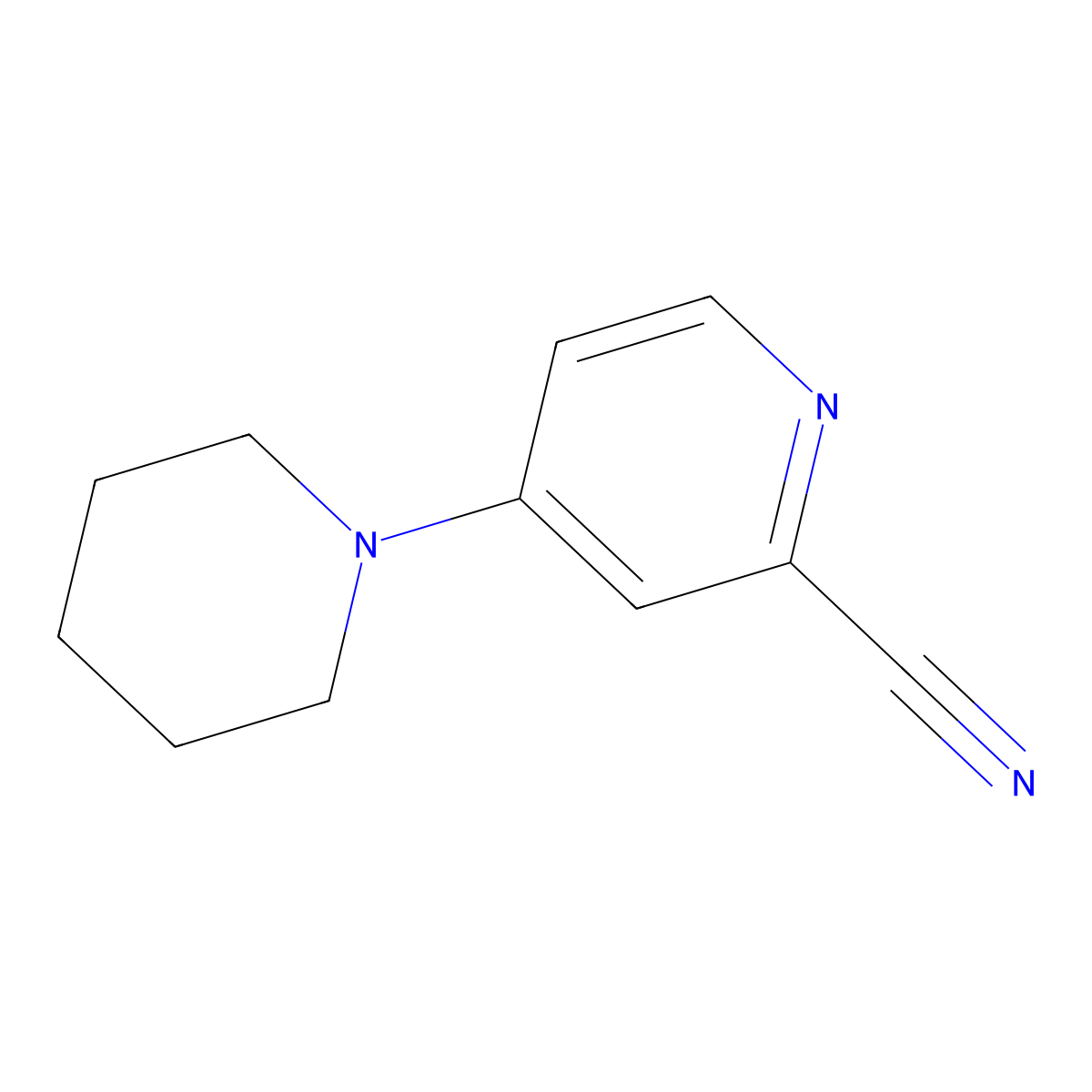4-(Piperidin-1-yl)pyridine-2-carbonitrile molecular structure, CAS 127680-88-0