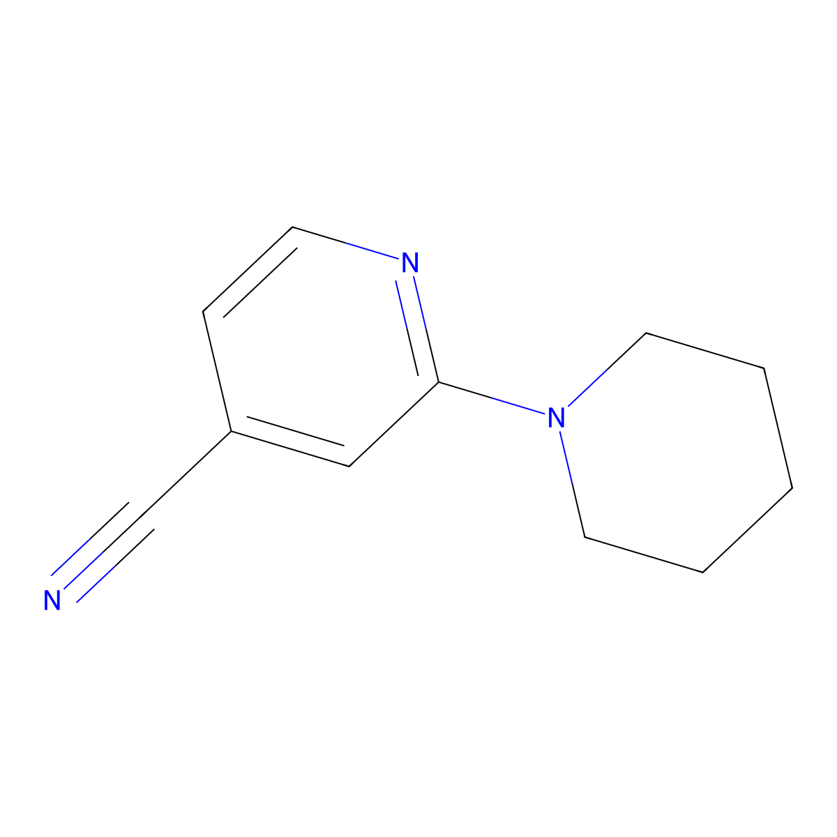 2-(Piperidin-1-yl)isonicotinonitrile molecular structure, CAS 127680-89-1