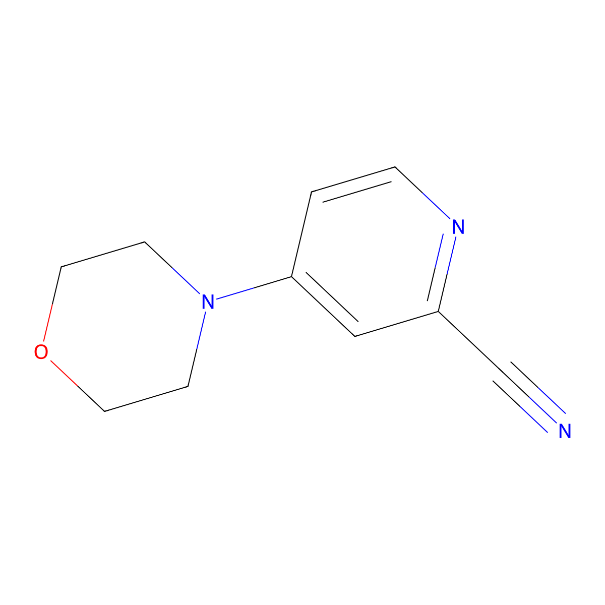 4-Morpholinopicolinonitrile molecular structure, CAS 127680-90-4