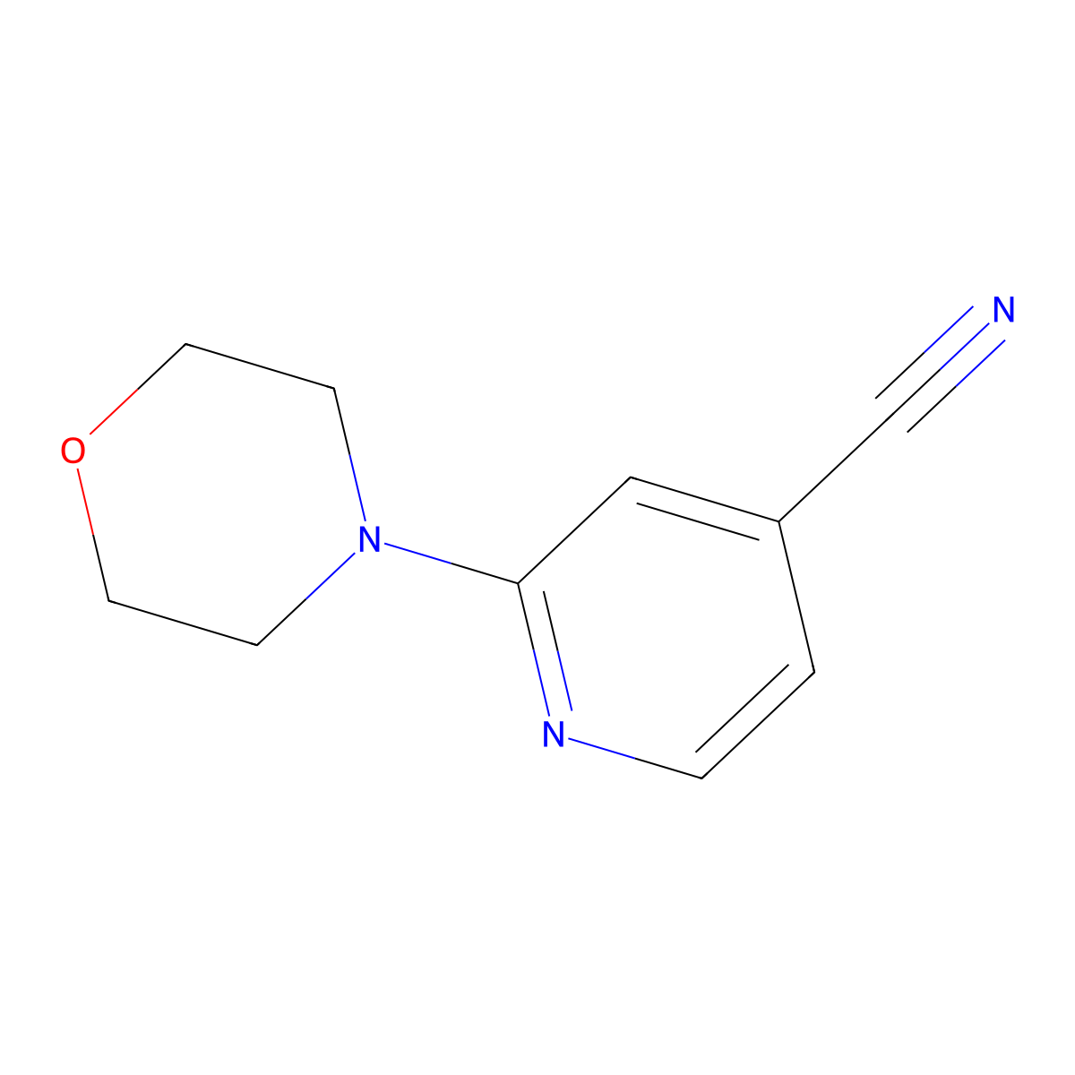 2-Morpholinoisonicotinonitrile molecular structure, CAS 127680-91-5