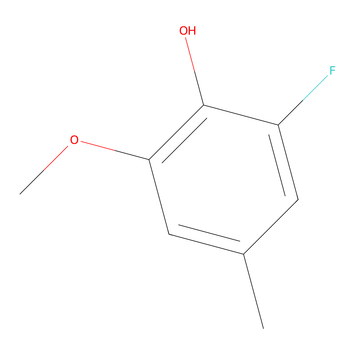 2-Fluoro-6-methoxy-4-methylphenol molecular structure, CAS 127685-76-1