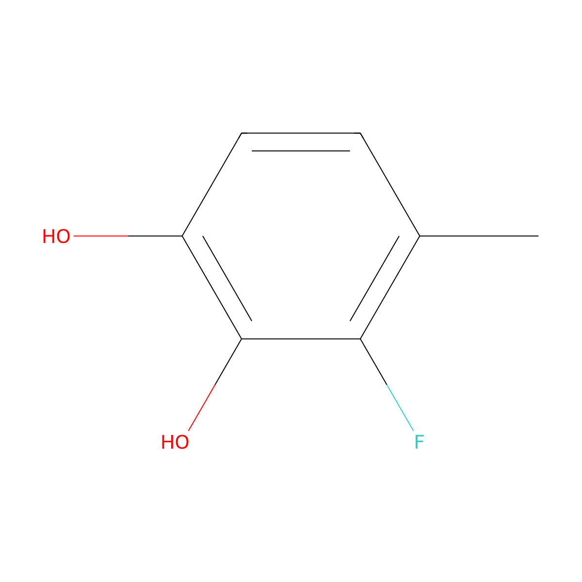 1,2-Benzenediol, 3-fluoro-4-methyl- molecular structure, CAS 127685-77-2