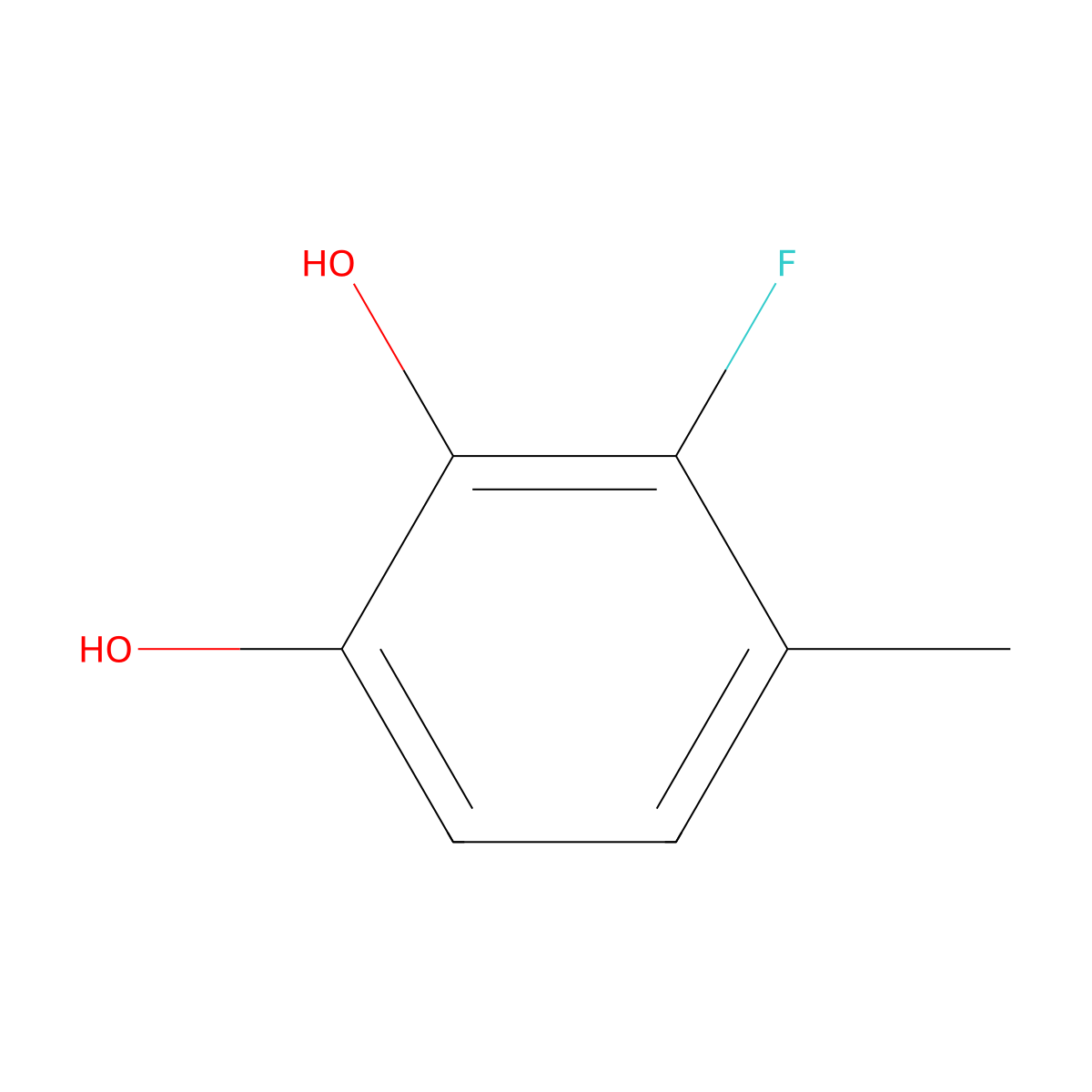 1,2-Benzenediol, 3-fluoro-4-methyl- molecular structure, CAS 127685-77-2