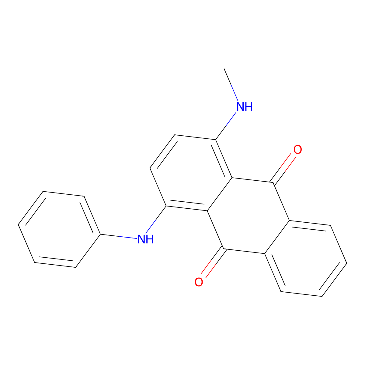 9,10-Anthracenedione, 1-(methylamino)-4-(phenylamino)- molecular structure, CAS 12769-16-3