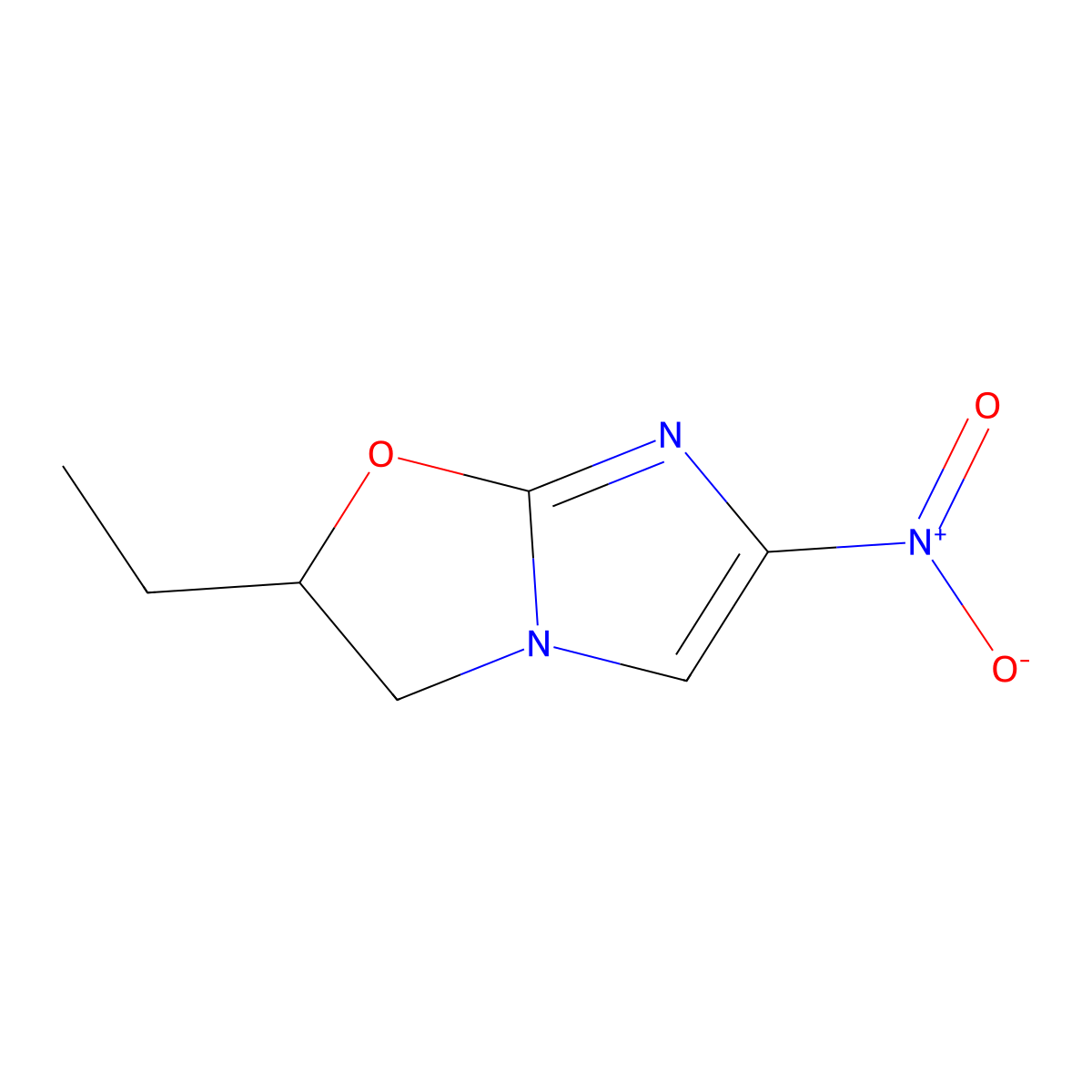 2-Ethyl-5-nitro-2,3-dihydro(2-1b)imidazo-oxazole molecular structure, CAS 127692-13-1