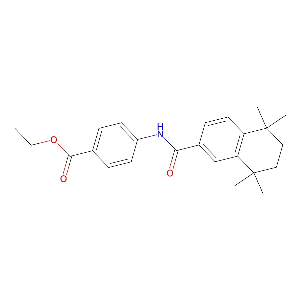 Ethyl 4-[(5,5,8,8-tetramethyl-6,7-dihydronaphthalene-2-carbonyl)amino]benzoate molecular structure, CAS 127697-58-9