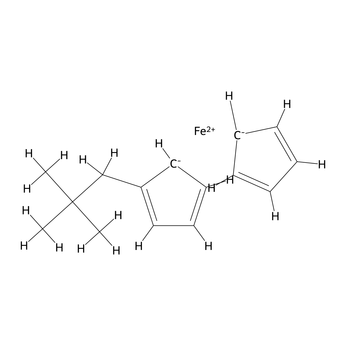 Neopentylferrocene molecular structure, CAS 1277-58-3