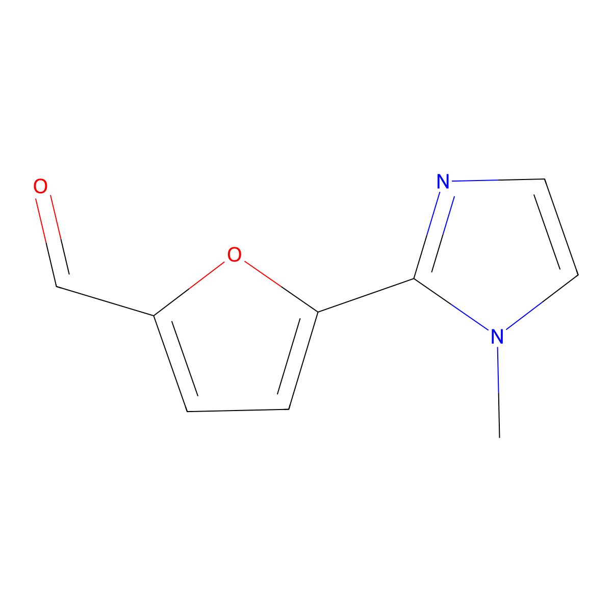 5-(1-methyl-1H-imidazol-2-yl)furan-2-carbaldehyde molecular structure, CAS 127702-55-0