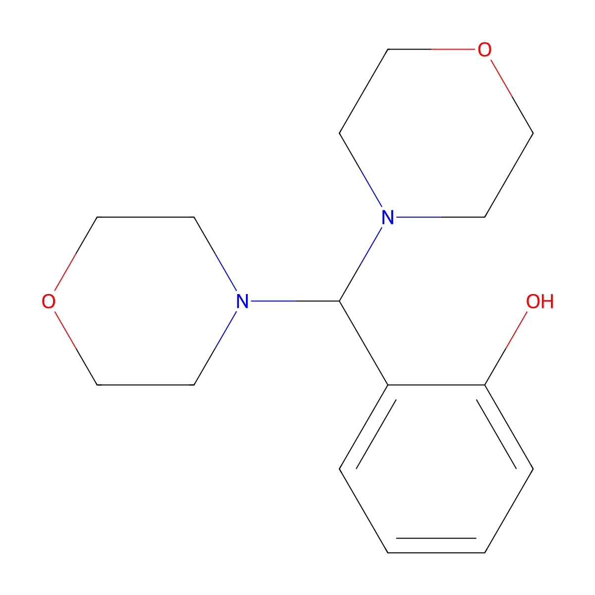 Phenol, 2-(di-4-morpholinylmethyl)- molecular structure, CAS 127704-26-1