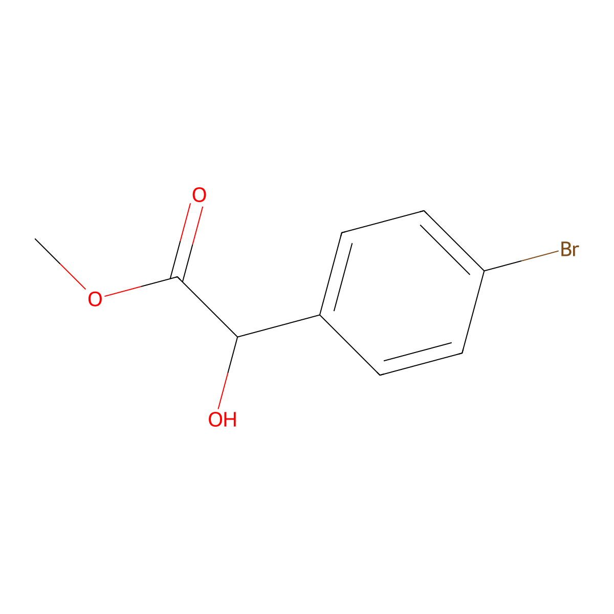 Methyl 4-bromo-alpha-hydroxybenzeneacetate molecular structure, CAS 127709-20-0