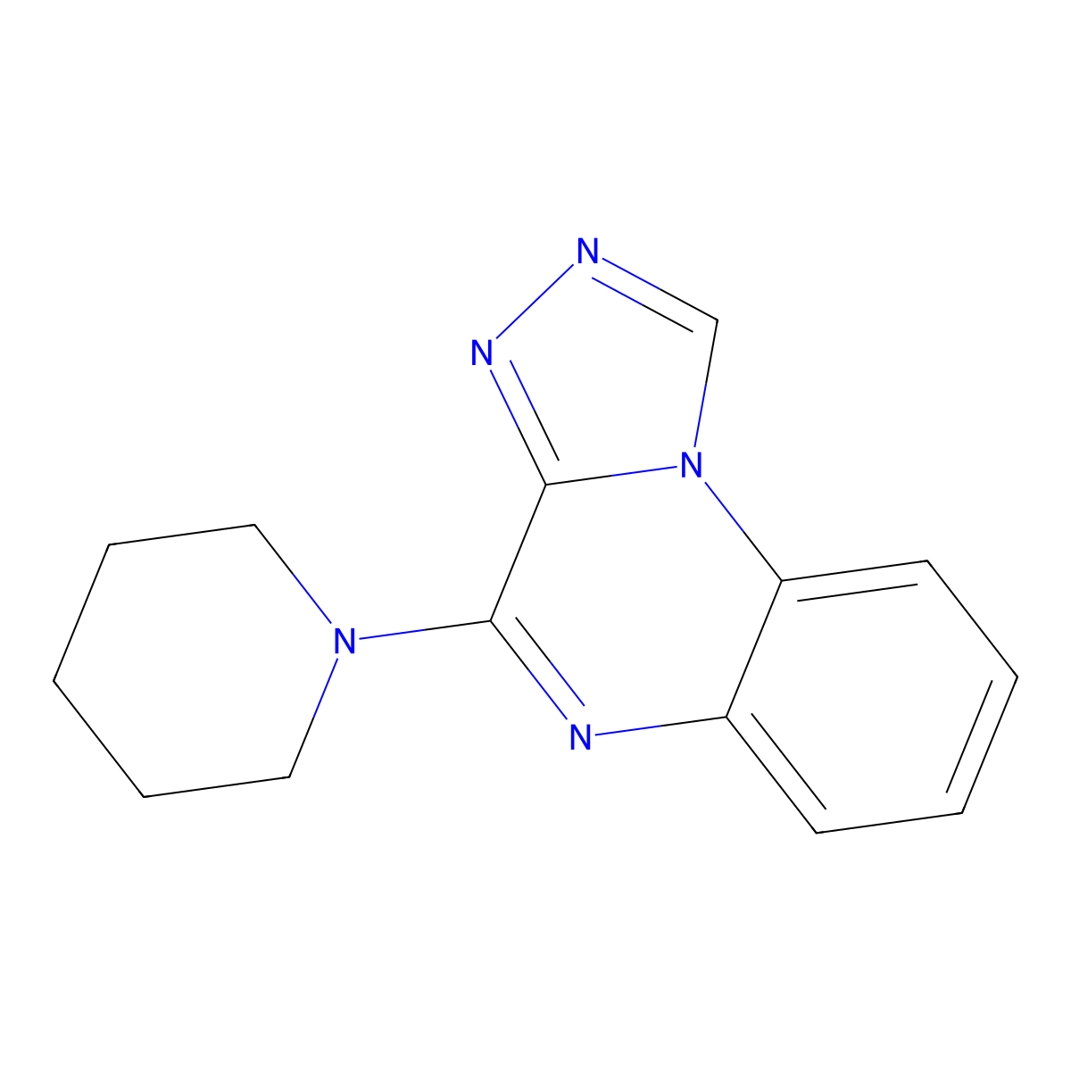 4-Piperidin-1-yl-[1,2,4]triazolo[4,3-a]quinoxaline molecular structure, CAS 127710-41-2