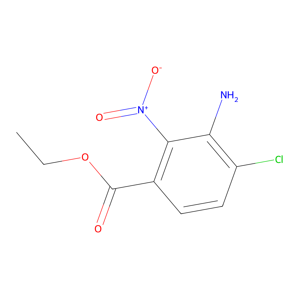 Ethyl 3-amino-4-chloro-2-nitrobenzoate molecular structure, CAS 1277132-56-5