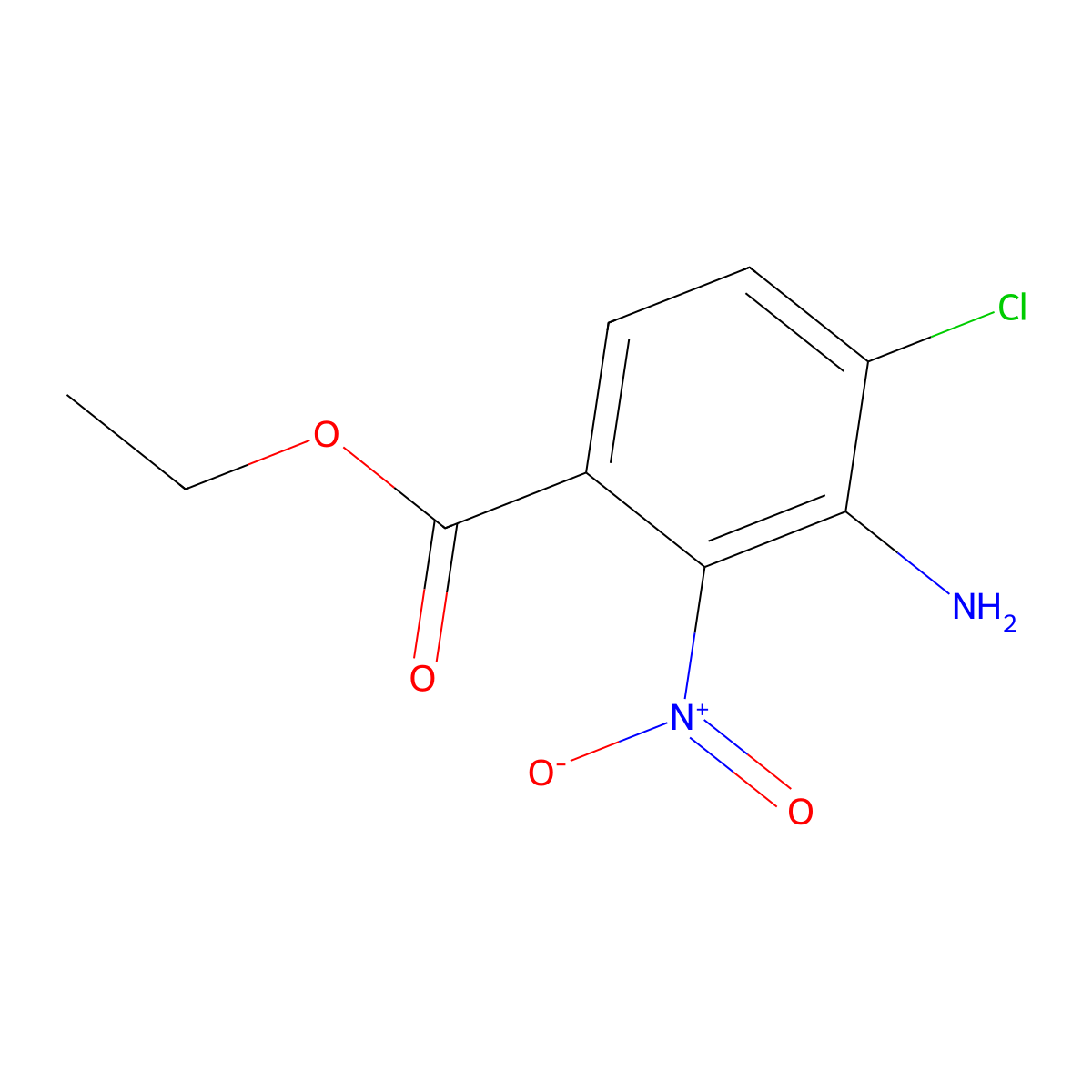 Ethyl 3-amino-4-chloro-2-nitrobenzoate molecular structure, CAS 1277132-56-5