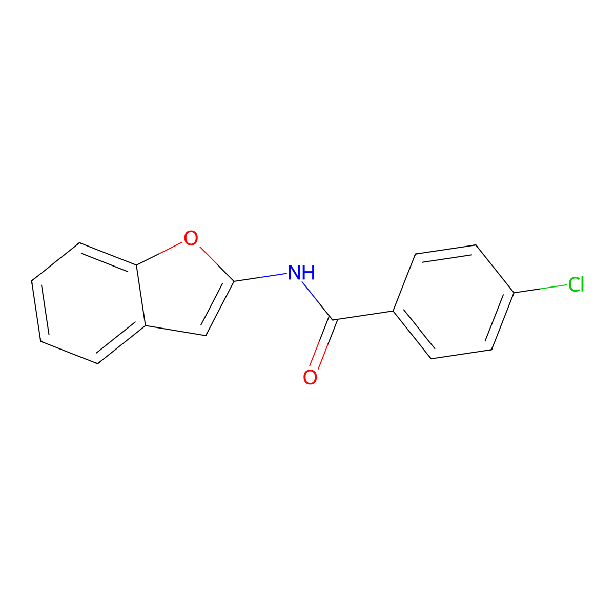 N-(Benzofuran-2-yl)-4-chlorobenzamide molecular structure, CAS 1277175-17-3