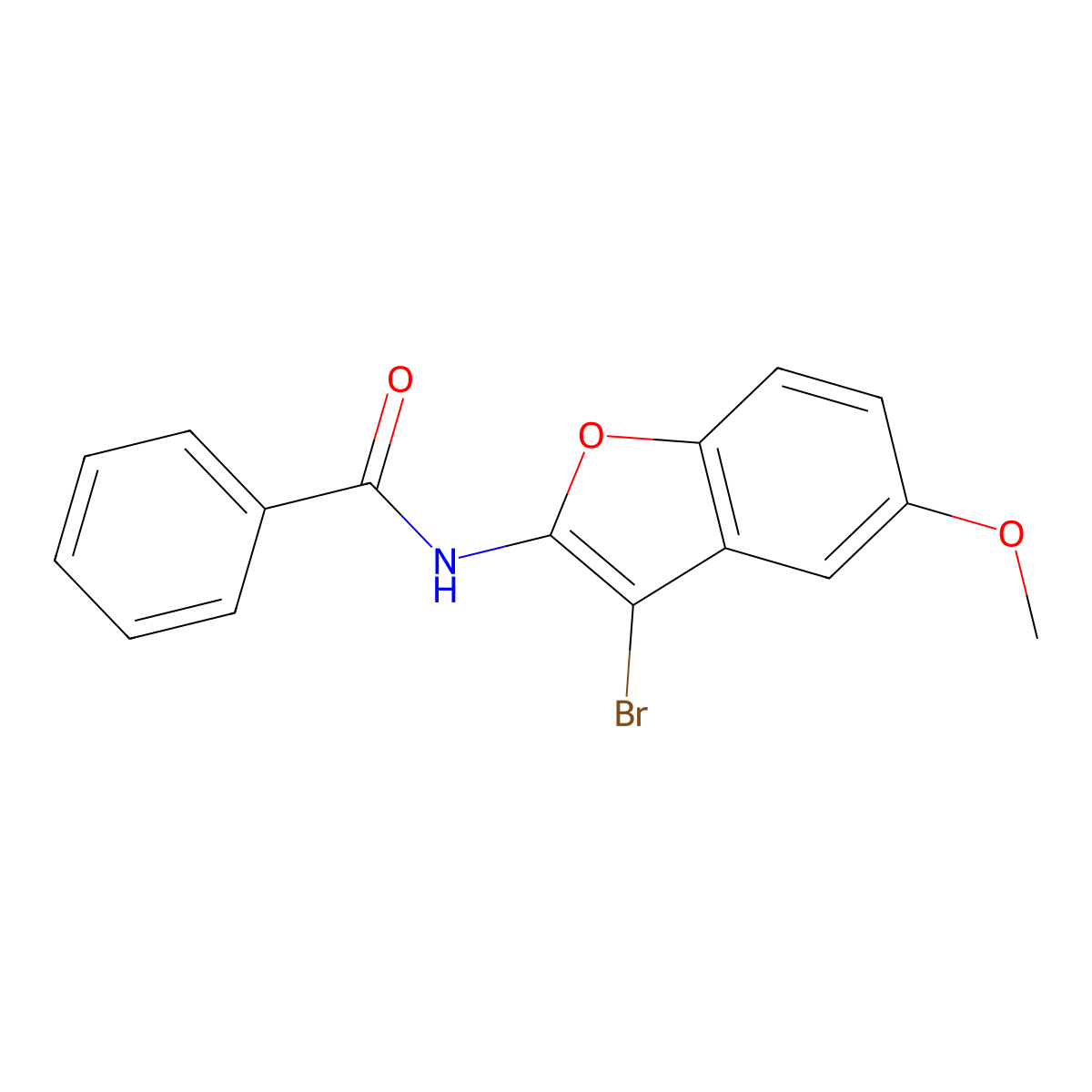 N-(3-Bromo-5-methoxybenzofuran-2-yl)benzamide molecular structure, CAS 1277175-60-6