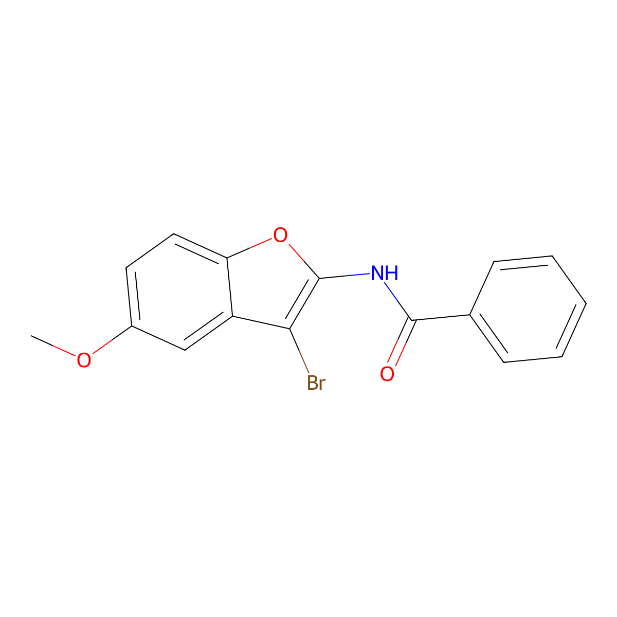 N-(3-Bromo-5-methoxybenzofuran-2-yl)benzamide molecular structure, CAS 1277175-60-6