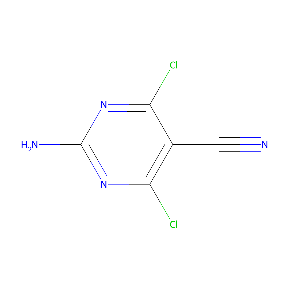 2-Amino-4,6-dichloropyrimidine-5-carbonitrile molecular structure, CAS 1277179-33-5