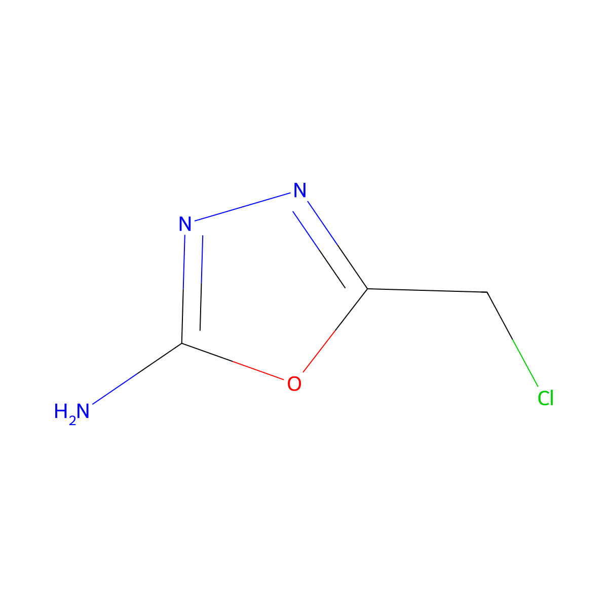 5-(Chloromethyl)-1,3,4-oxadiazol-2-amine molecular structure, CAS 1277183-21-7