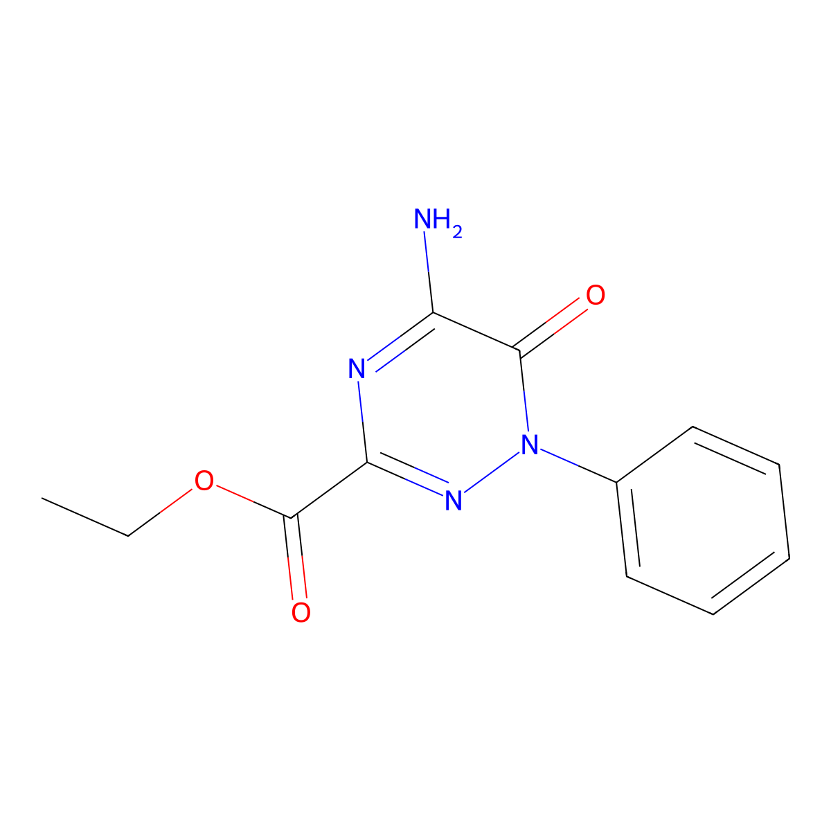 Ethyl 5-amino-6-oxo-1-phenyl-1,6-dihydro-1,2,4-triazine-3-carboxylate molecular structure, CAS 127720-99-4