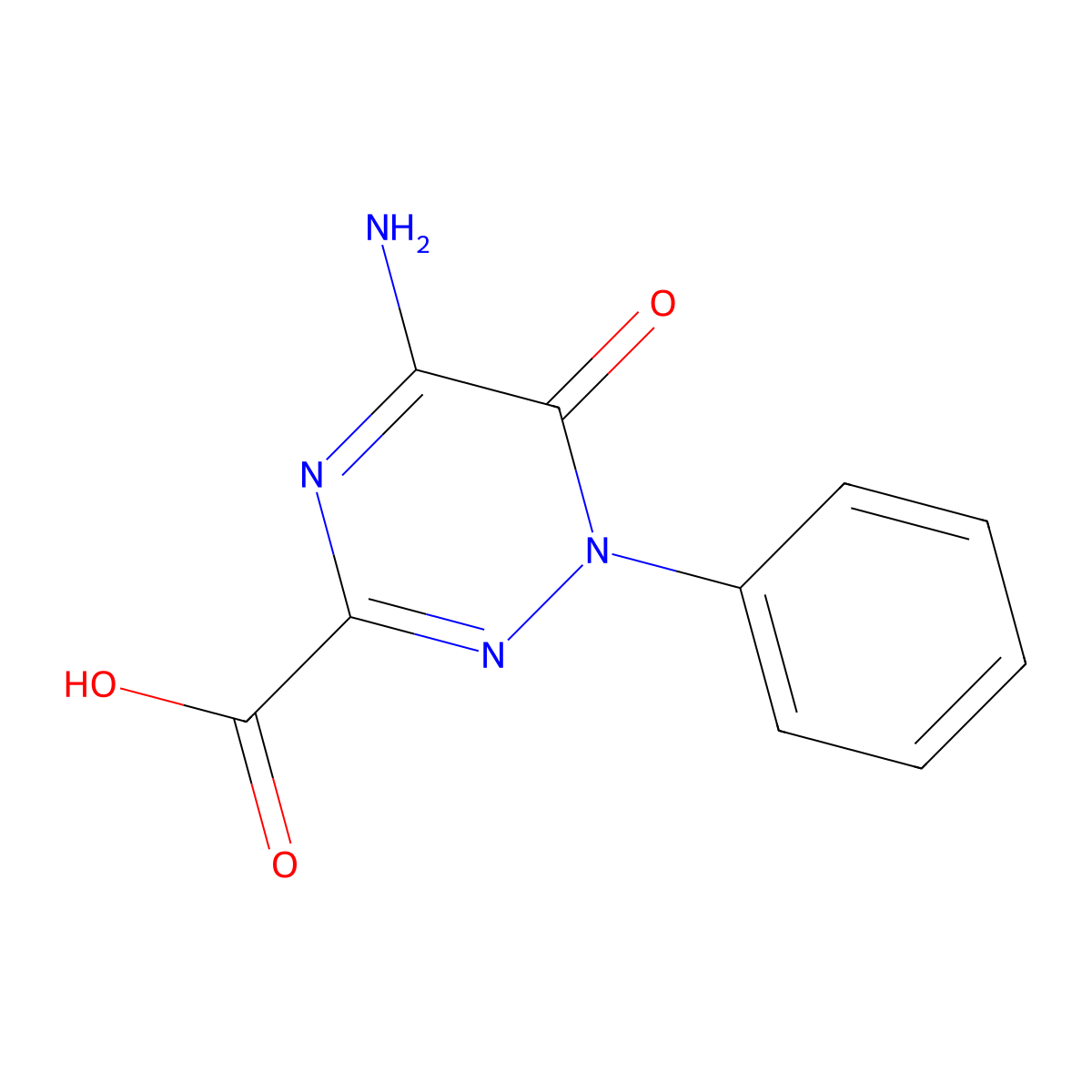 5-Amino-1,6-dihydro-6-oxo-1-phenyl-1,2,4-triazine-3-carboxylic acid molecular structure, CAS 127721-00-0