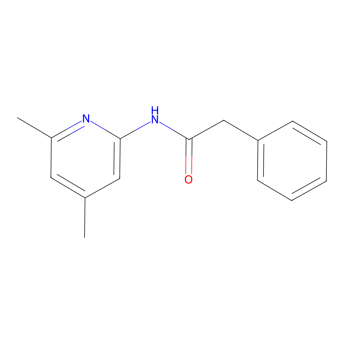 N-(4,6-dimethylpyridin-2-yl)-2-phenylacetamide molecular structure, CAS 127722-57-0