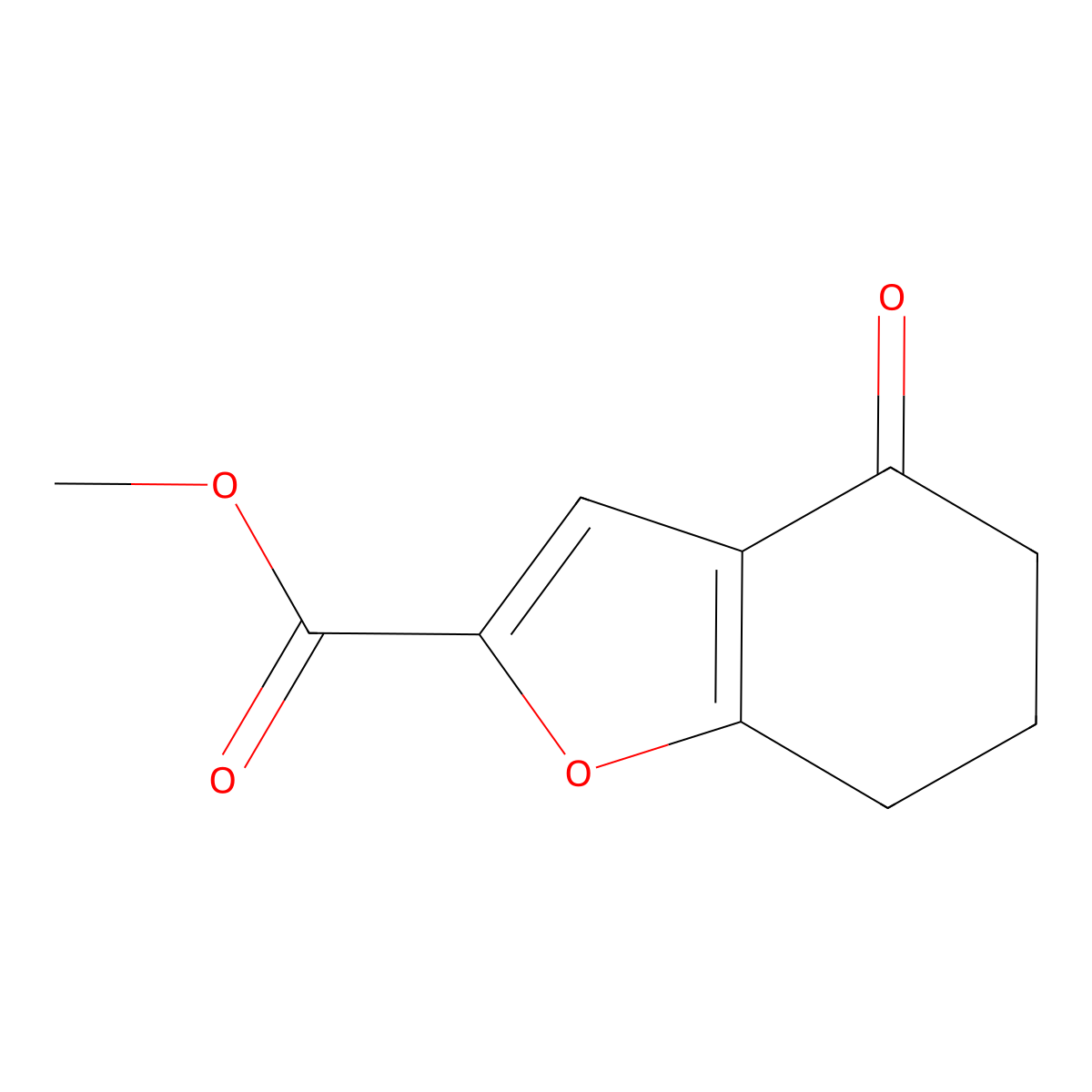 Methyl 4-oxo-4,5,6,7-tetrahydro-1-benzofuran-2-carboxylate molecular structure, CAS 127724-12-3