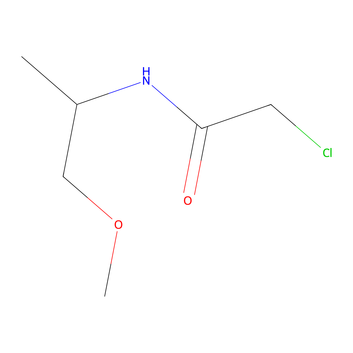 2-chloro-N-(1-methoxypropan-2-yl)acetamide molecular structure, CAS 127727-18-8