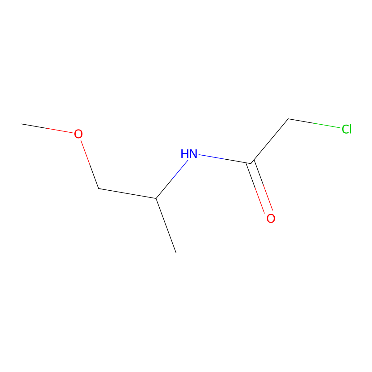2-chloro-N-(1-methoxypropan-2-yl)acetamide molecular structure, CAS 127727-18-8