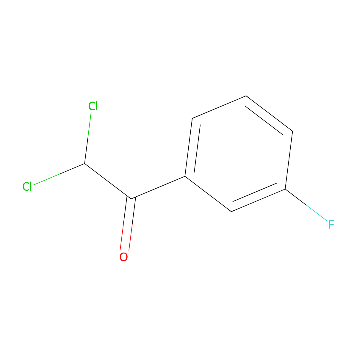 2,2-Dichloro-1-(3-fluorophenyl)ethan-1-one molecular structure, CAS 127728-55-6