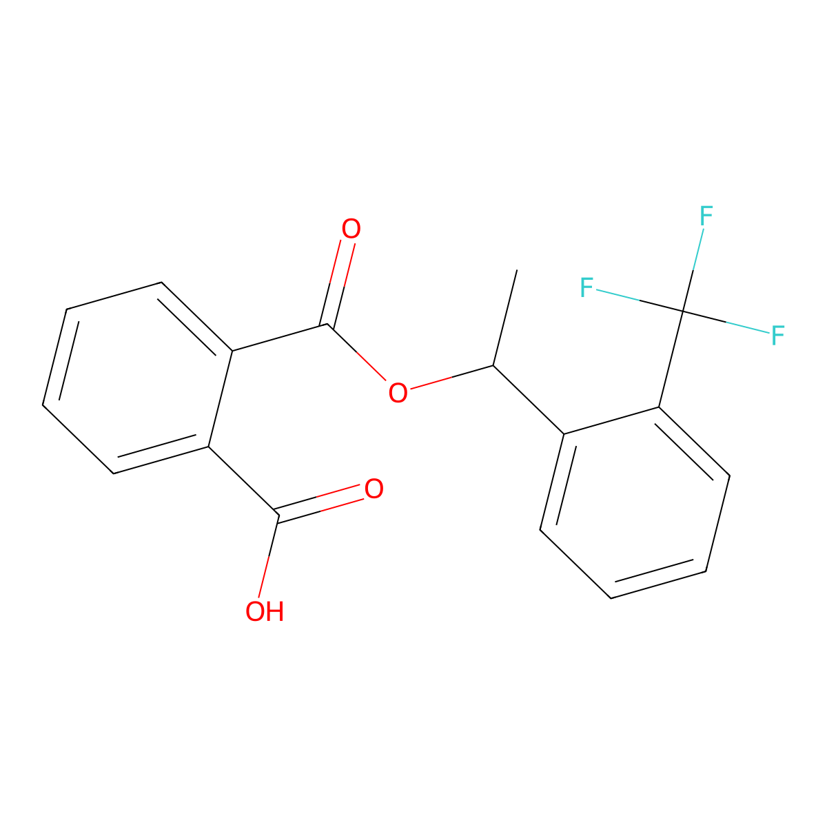 2-((1-(2-(Trifluoromethyl)phenyl)ethoxy)carbonyl)benzoic acid molecular structure, CAS 127733-45-3