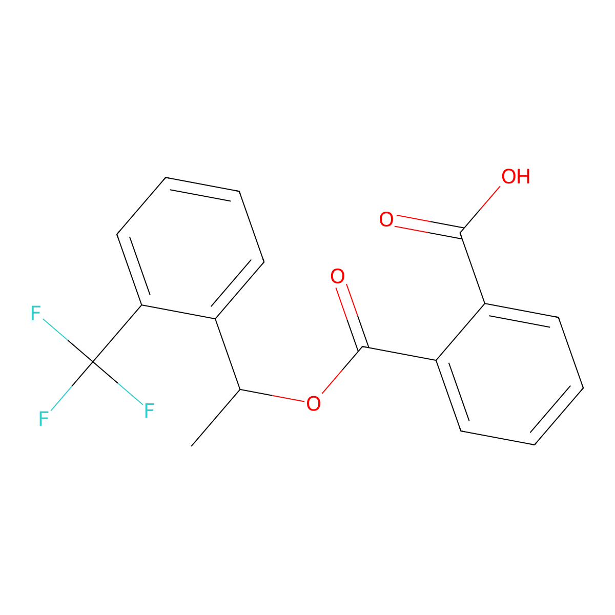 2-((1-(2-(Trifluoromethyl)phenyl)ethoxy)carbonyl)benzoic acid molecular structure, CAS 127733-45-3