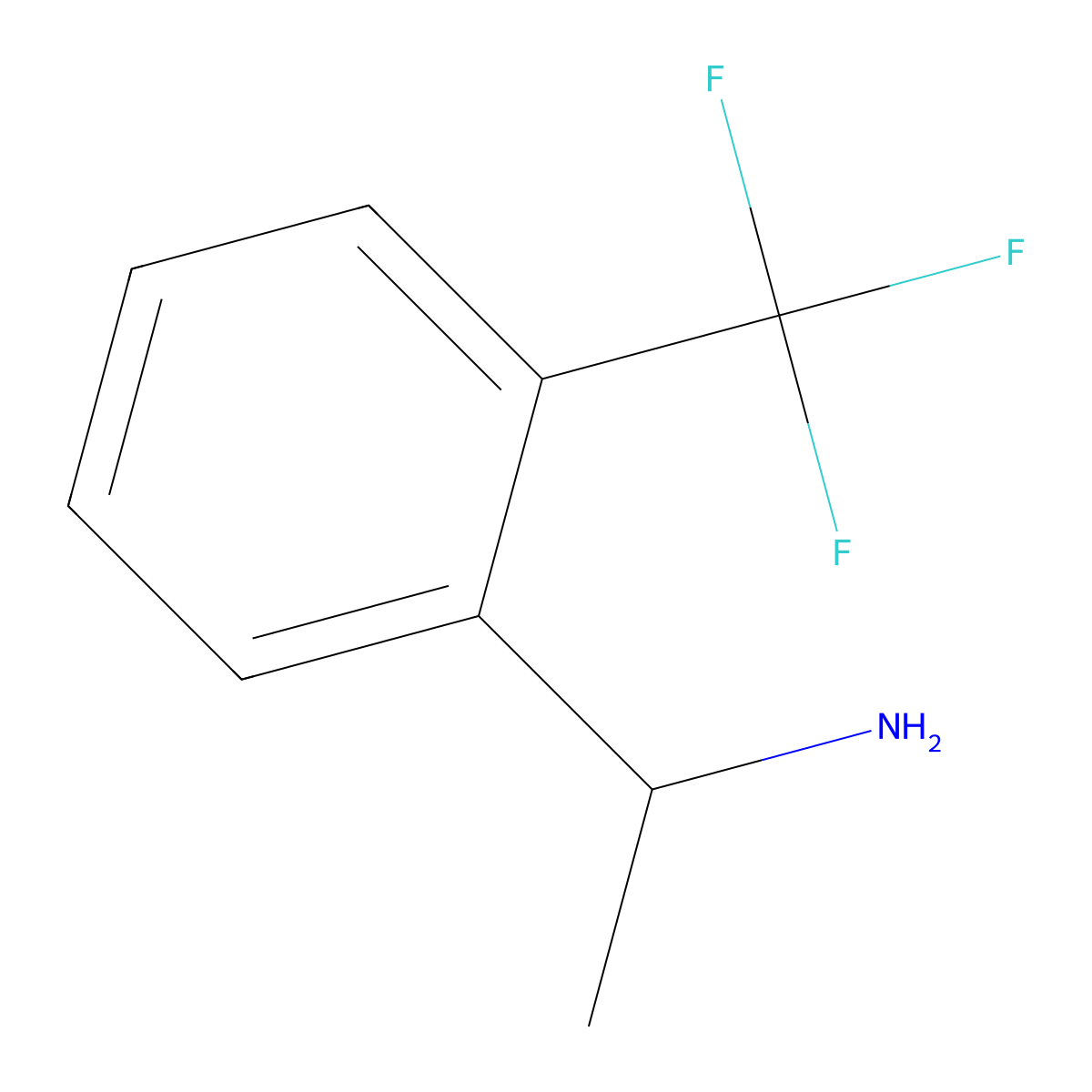 (R)-1-(2-(Trifluoromethyl)phenyl)ethanamine molecular structure, CAS 127733-46-4