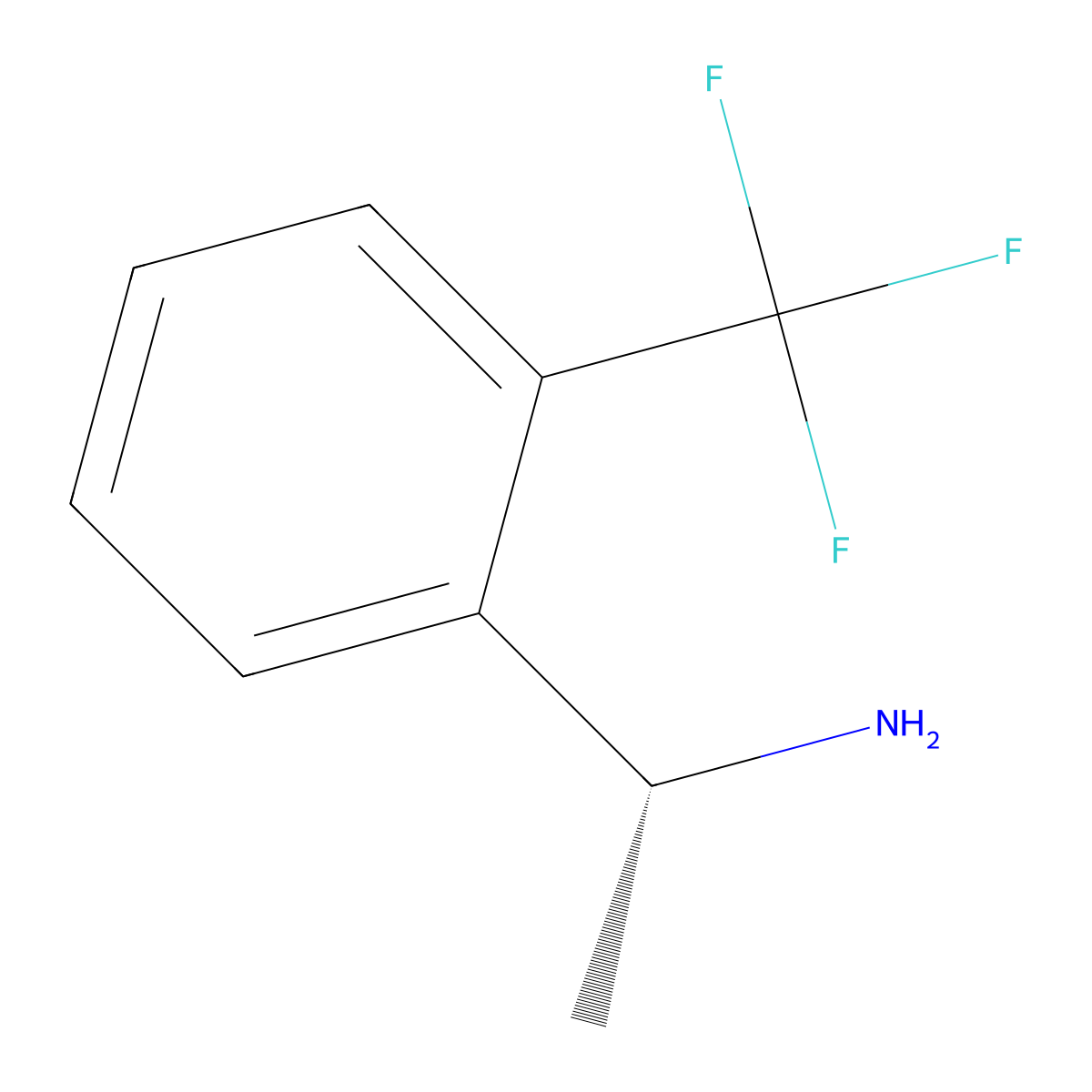 (R)-1-(2-(Trifluoromethyl)phenyl)ethanamine molecular structure, CAS 127733-46-4